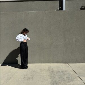 Black Wide-Leg High-Waisted Pantsuit